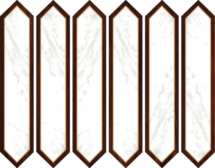 Diamante - D Wood + White Marble Decor