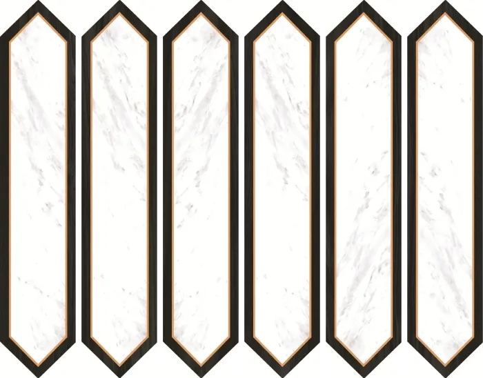 Diamante - D Wood + White Marble Decor