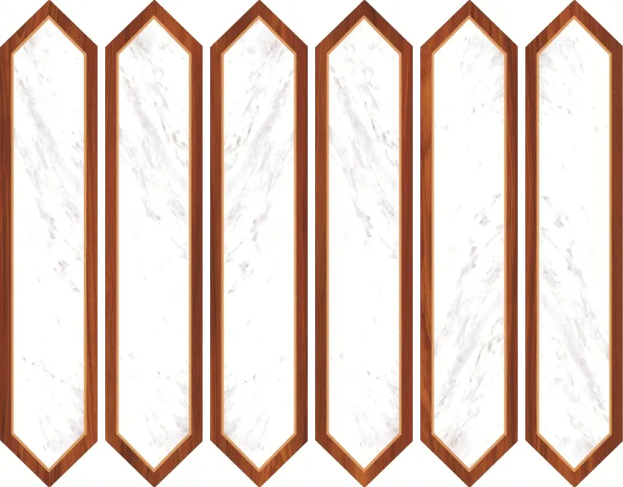 Diamante - D Wood + White Marble Decor