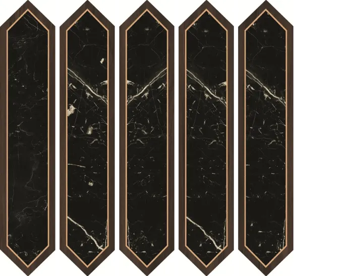Diamante - C Wood + Black Marble Decor