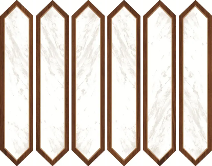 Diamante - D Wood + White Marble Decor