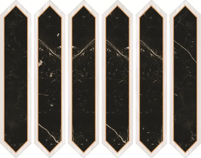 Diamante - C Wood + Black Marble Decor
