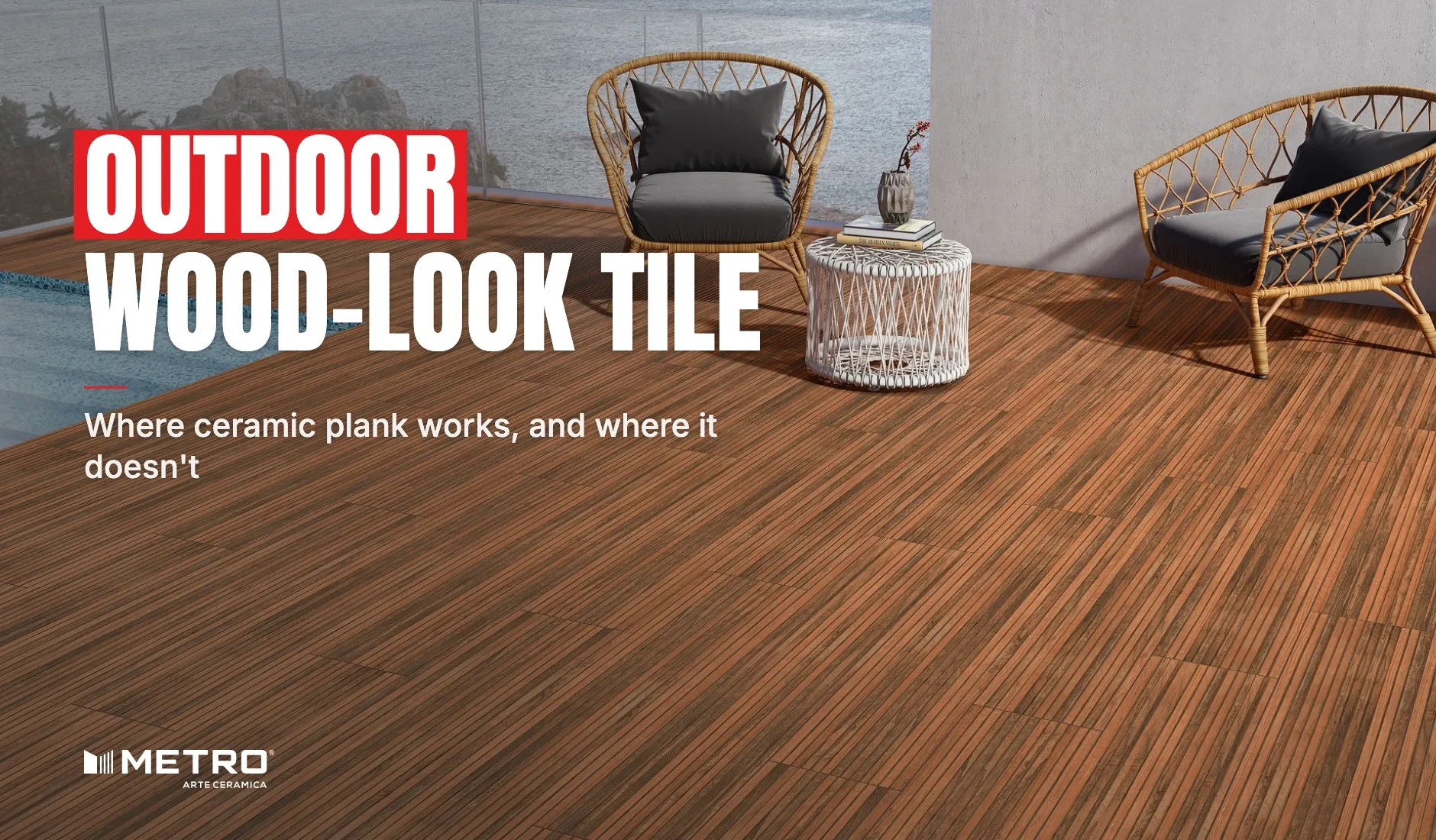 Outdoor Wood-Look Tile: a room floored with Metro wood-look tiles