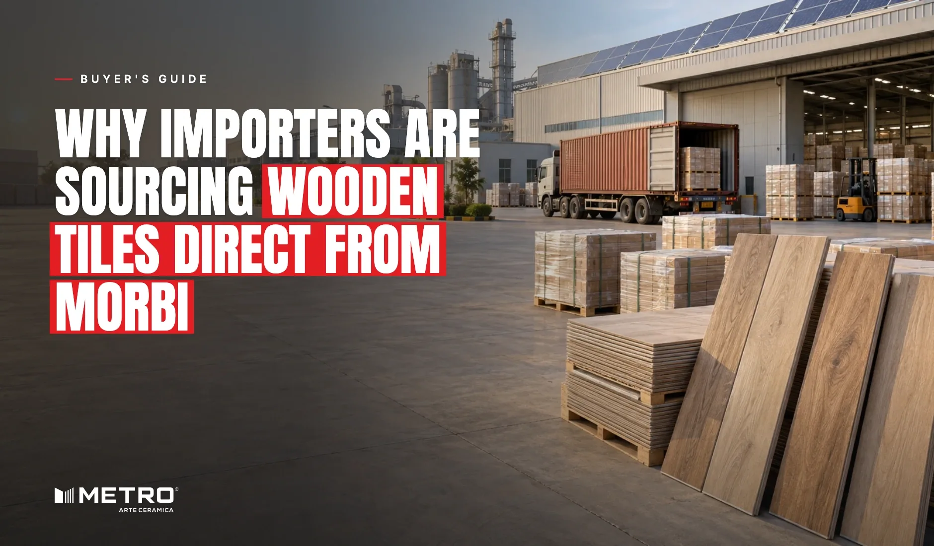 Why importers are sourcing wooden tiles direct from Morbi: a room floored with Metro wood-look tiles