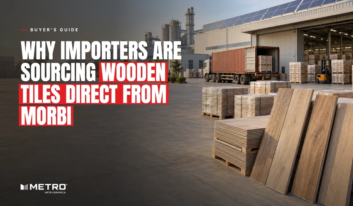 Why importers are sourcing wooden tiles direct from Morbi: a room floored with Metro wood-look tiles
