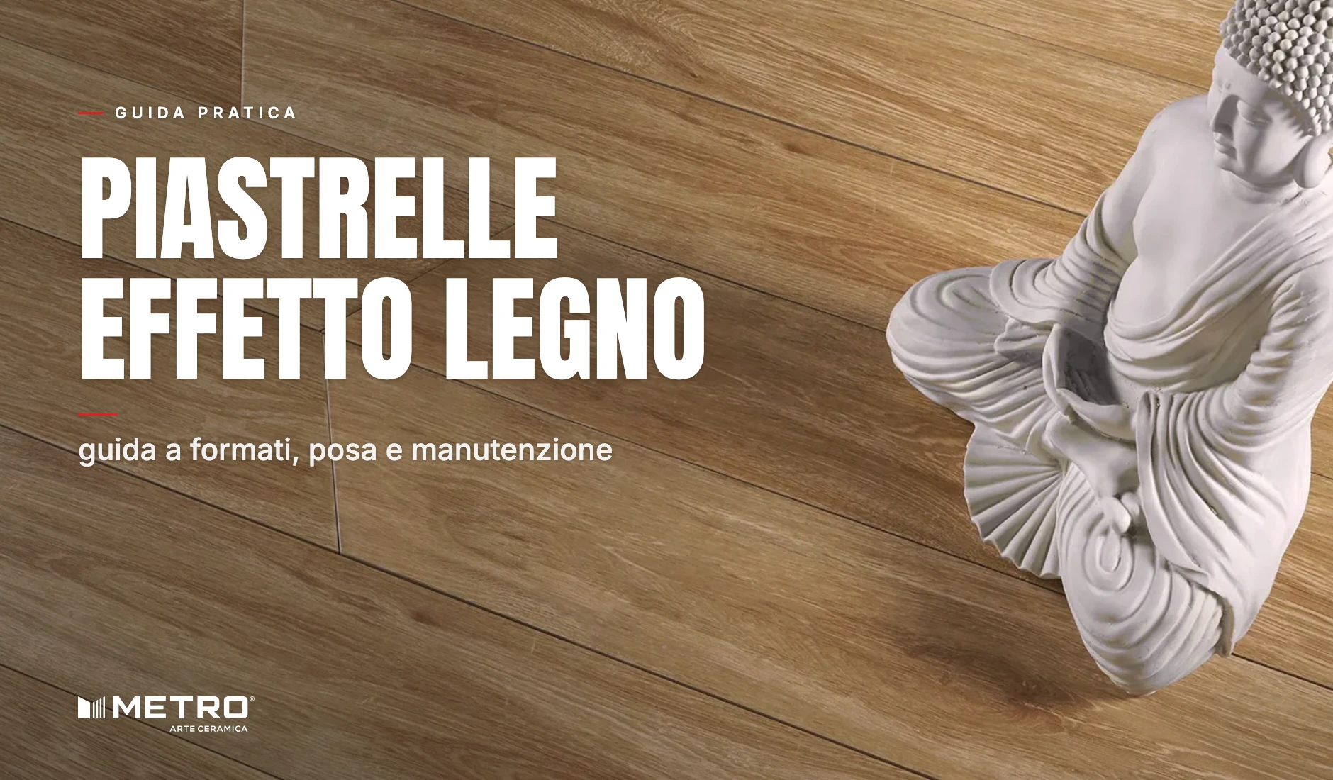 Plance effetto legno in ceramica smaltata posate con sfalsamento di un quarto, con la fuga visibile e il bordo sagomato