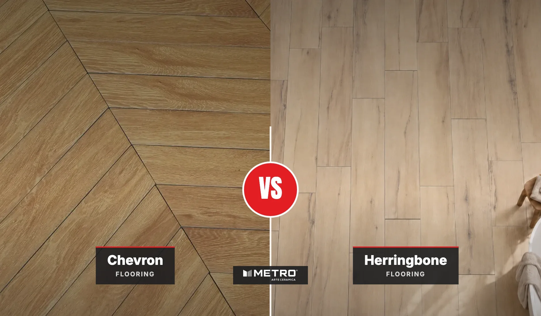 : Metro chevron wood-look tiles