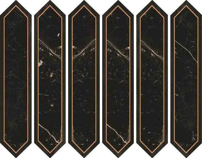 Diamante - C Wood + Black Marble Decor